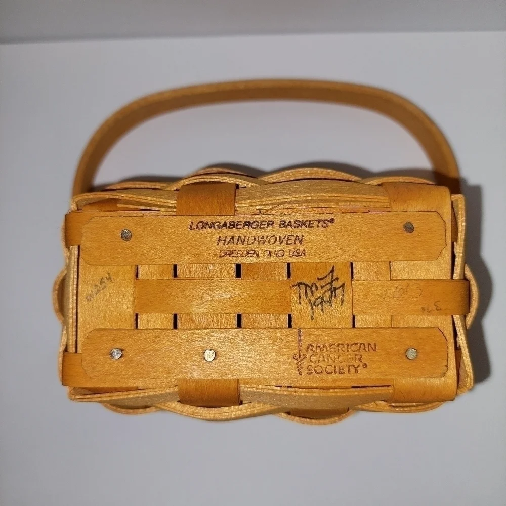 Longaberger 1997 Signed Hostess Basket Foral From American Cancer Fundraiser